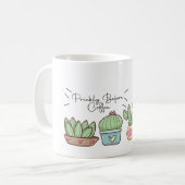 gepersonaliseerde grappige cactus met aangepaste n koffiemok (Voorkant links)