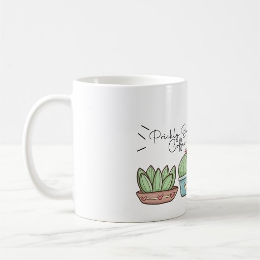 gepersonaliseerde grappige cactus met aangepaste n koffiemok (Links)