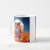 Gepersonaliseerde Grappige Capybara met pak op Mar Koffiemok (Voorkant links)