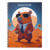 Gepersonaliseerde Grappige Capybara met pak op Mar Notitieboek (Voorkant)