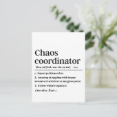 Gepersonaliseerde Grappige Chaos Coördinator Defin Briefkaart (Staand voorkant)