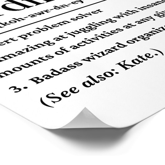 Gepersonaliseerde Grappige Chaos Coördinator Defin Poster (Hoek)