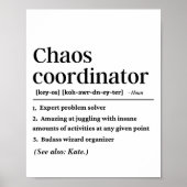 Gepersonaliseerde Grappige Chaos Coördinator Defin Poster (Voorkant)