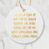 Gepersonaliseerde grappige citaten voor wijnbars X Bedankjes Labels (Voorkant)