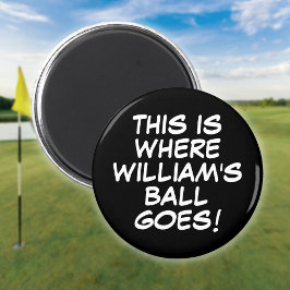 Gepersonaliseerde Grappige Comic Book Golf Ball Ma Magneet
