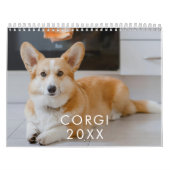 Gepersonaliseerde Grappige Corgi Hond Pet Fotokale Kalender (Hoes)