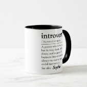Gepersonaliseerde grappige definitie van introvert mok (Voorkant rechts)