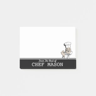 Gepersonaliseerde grappige dikke chef-kok post-it® notes