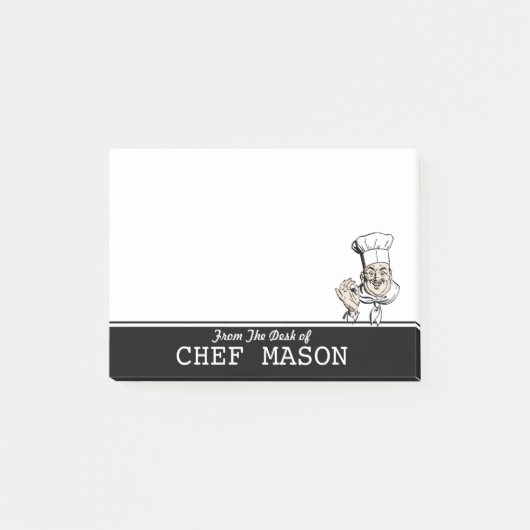 Gepersonaliseerde grappige dikke chef-kok post-it® notes (Voorkant)