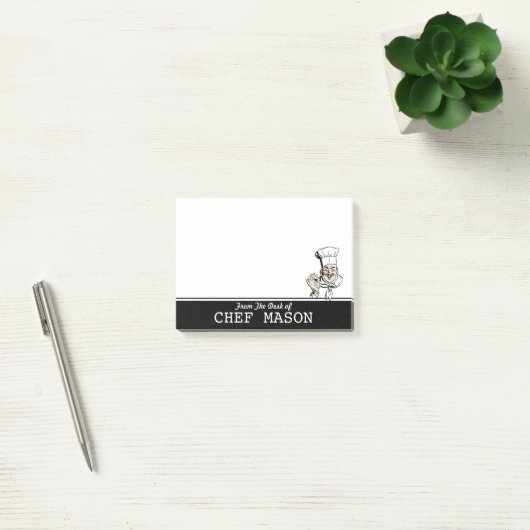 Gepersonaliseerde grappige dikke chef-kok post-it® notes (Kantoor)