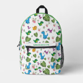 Gepersonaliseerde Grappige Dinosaurus, bladeren Pa Bedrukte Rugzak (Voorkant)