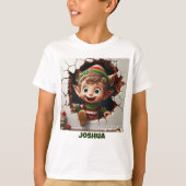 Gepersonaliseerde Grappige Elf Kerstmis T-shirt (Voorkant)