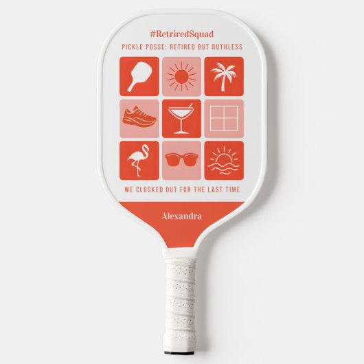 Gepersonaliseerde Grappige Gepensioneerde Squad Pi Pickleball Paddle (Achterkant)