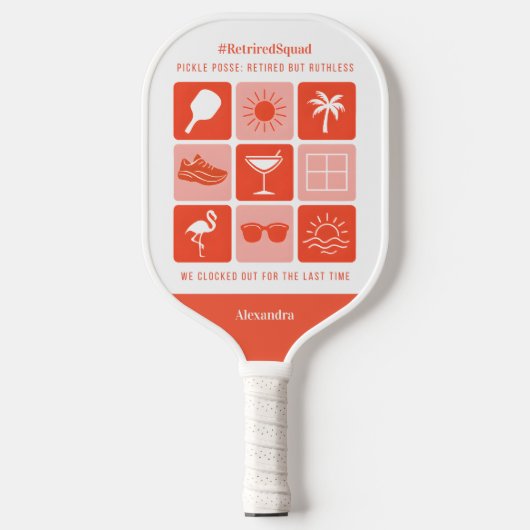 Gepersonaliseerde Grappige Gepensioneerde Squad Pi Pickleball Paddle (Voorkant)