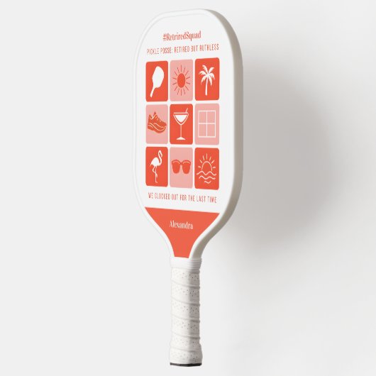Gepersonaliseerde Grappige Gepensioneerde Squad Pi Pickleball Paddle (Links)