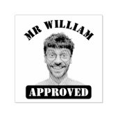 Gepersonaliseerde grappige gezicht leraar goedgeke  zelfinktende stempel (Design)