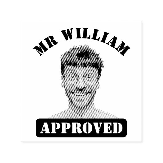 Gepersonaliseerde grappige gezicht leraar goedgeke  zelfinktende stempel (Design)