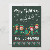 Gepersonaliseerde Grappige Gezichtsfoto Kerst Elf  Feestdagenkaart (Voorkant)