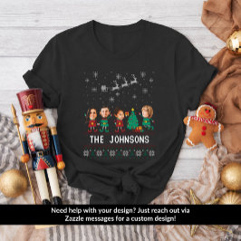 Gepersonaliseerde Grappige Gezichtsfoto Kerst Elf  T-shirt