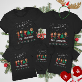 Gepersonaliseerde Grappige Gezichtsfoto Kerst Elf  T-shirt