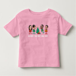 Gepersonaliseerde Grappige Gezichtsfoto Kerstelf Kinder Shirts