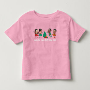 Gepersonaliseerde Grappige Gezichtsfoto Kerstelf Kinder Shirts