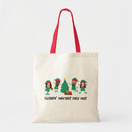 Gepersonaliseerde Grappige Gezichtsfoto Kerstelf Tote Bag