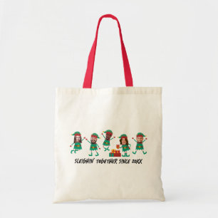 Gepersonaliseerde Grappige Gezichtsfoto Kerstelf Tote Bag