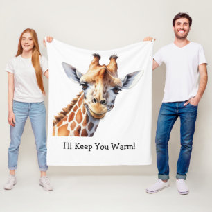 Gepersonaliseerde Grappige Giraffe Lover's Fleece Deken