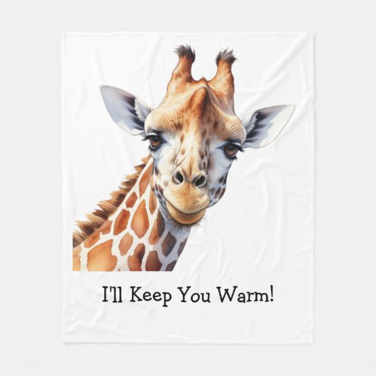 Gepersonaliseerde Grappige Giraffe Lover's Fleece Deken (Voorkant)