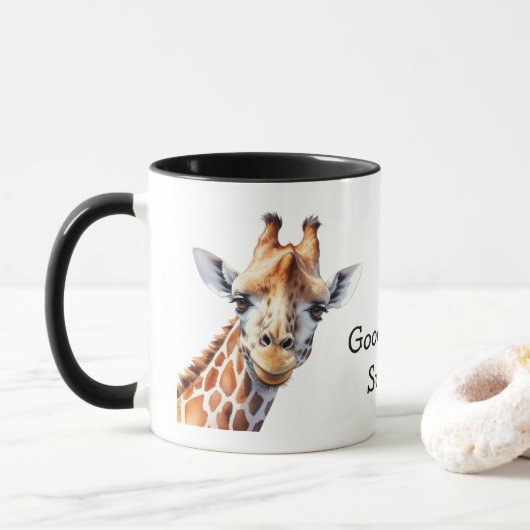 Gepersonaliseerde Grappige Giraffe Lover's Mok (Met donut)