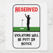 Gepersonaliseerde Grappige Golf Label voor Golf li Wijn Etiket (Enkel label)