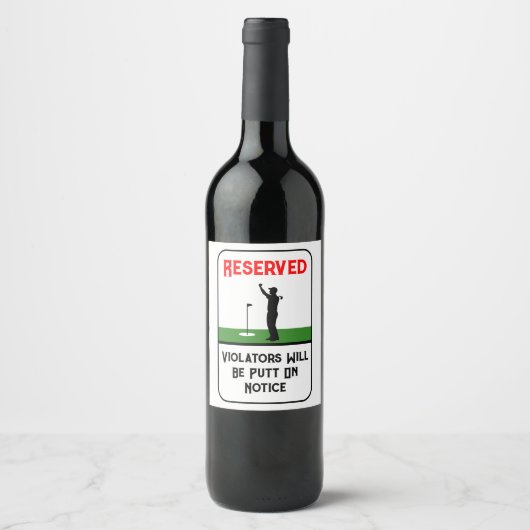 Gepersonaliseerde Grappige Golf Label voor Golf li Wijn Etiket (Voorkant)