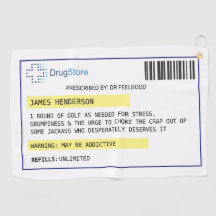 Gepersonaliseerde grappige golf recept golf handdo