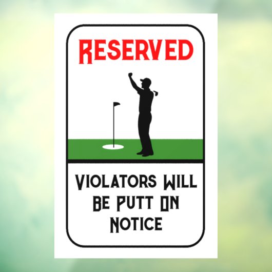 Gepersonaliseerde Grappige Golf Teken voor Golf li Raamsticker (Vel 3)