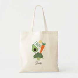 Gepersonaliseerde grappige groenten tote bag