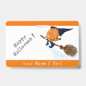 Gepersonaliseerde Grappige Halloween Badge Witch P (Achterkant)