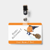 Gepersonaliseerde Grappige Halloween Badge Witch P (Voorzijde met clip)