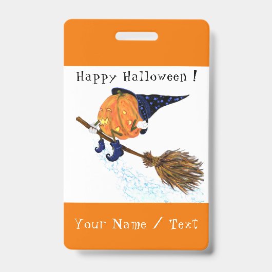 Gepersonaliseerde Grappige Halloween Badges Heks P (Voorzijde)
