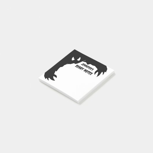 Gepersonaliseerde Grappige Halloween Enge Notities Post-it® Notes (Schuin)