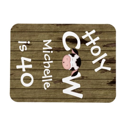 Gepersonaliseerde grappige Heilige Koe 40e Humoure Magneet (Horizontaal)