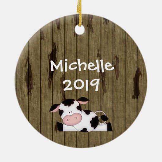 Gepersonaliseerde grappige Heilige Koe 40e verjaar Keramisch Ornament (Achterkant)