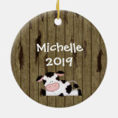 Gepersonaliseerde grappige Heilige Koe 50ste Humou Keramisch Ornament (Achterkant)