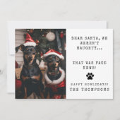 Gepersonaliseerde Grappige Hond Foto Kerst Afbeeld Feestdagenkaart (Voorkant)
