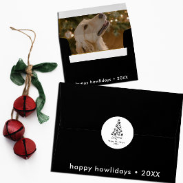 Gepersonaliseerde Grappige Hond Kerstmis Gelukkige Ronde Sticker