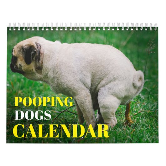 Gepersonaliseerde Grappige Honden Pooping Kalender (Hoes)