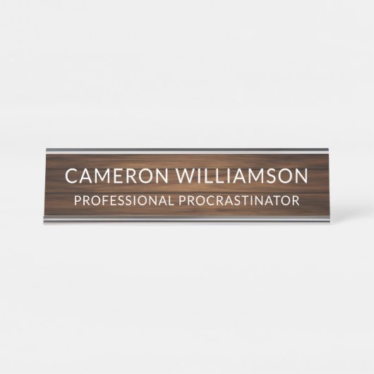 Gepersonaliseerde grappige houten lambrisering uit bureau naambordje (Voorkant)