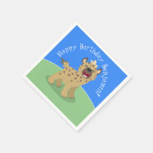 Gepersonaliseerde grappige hyena lachen cartoon ve servet (Hoek)