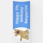 Gepersonaliseerde grappige hyena lachen cartoon ve spandoek (Verticaal)