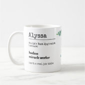 Gepersonaliseerde grappige hygiëniste taakomschrij koffiemok (Links)